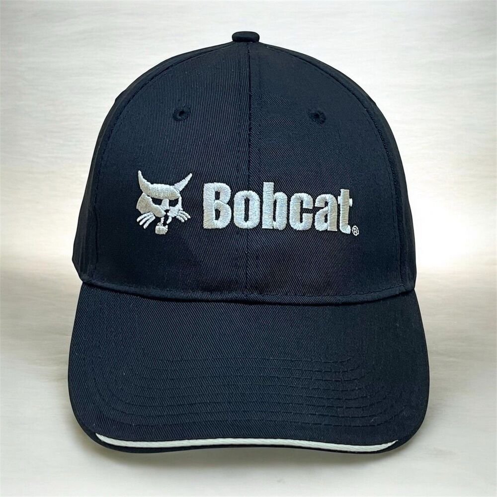 Bobcat Officially Licensed Hat Black Strapback Cap with White Embroidered Logo
